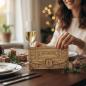 Preview: Holz Umschlag aus hellem Sperrholz mit gelasertem Schriftzug „Happy Birthday“